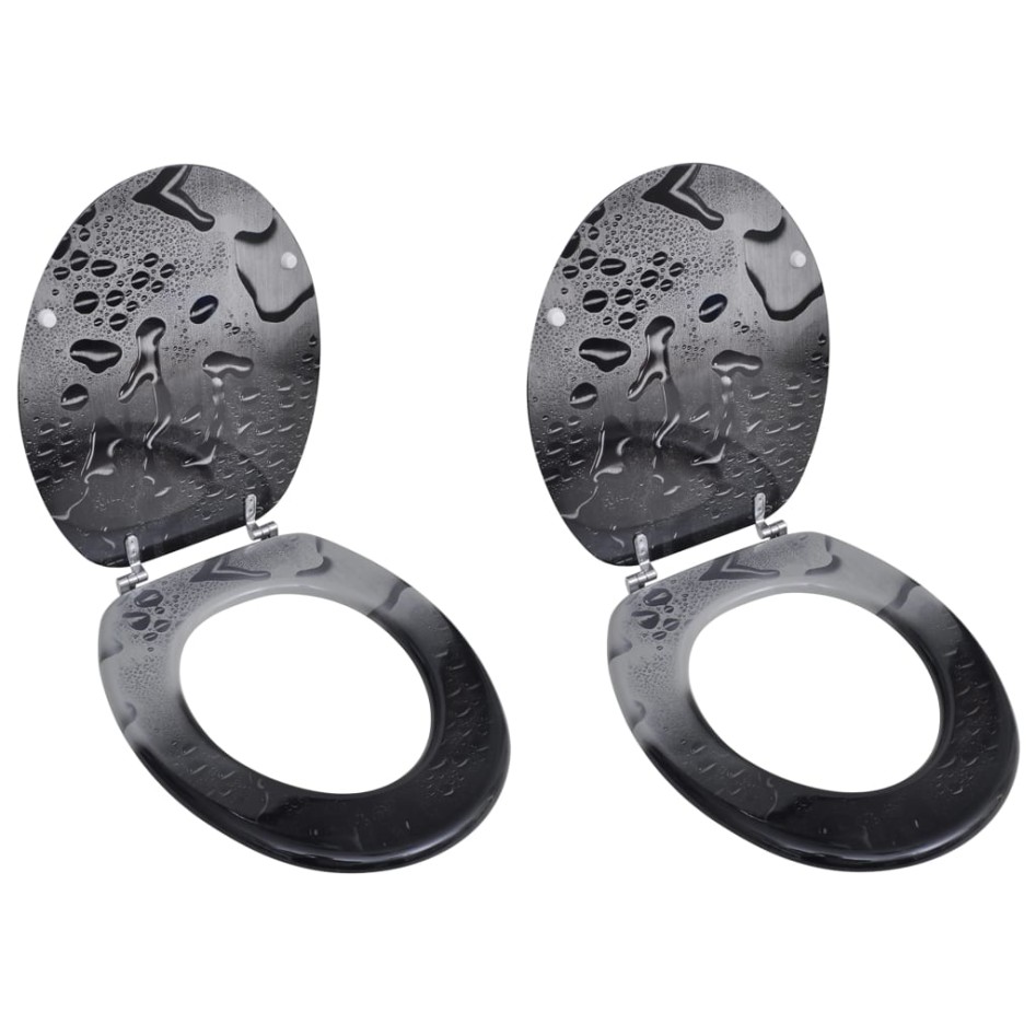 Asientos de inodoro con tapas 2 uds MDF