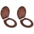 Asiento de inodoro con tapas 2 uds MDF