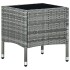 Mesa de jardín ratán sintético gris 40x40x45