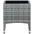 Mesa de jardín ratán sintético gris 40x40x45