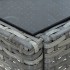 Mesa de jardín ratán sintético gris 40x40x45