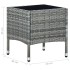 Mesa de jardín ratán sintético gris 40x40x45