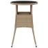 Mesa de jardín vidrio templado ratán sintético beige Ø60x75