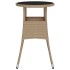 Mesa de jardín vidrio templado ratán sintético beige Ø60x75
