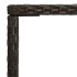 Mesa alta de jardín ratán sintético y vidrio marrón 70x70x110