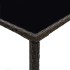 Mesa alta de jardín ratán sintético y vidrio marrón 70x70x110