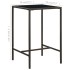 Mesa alta de jardín ratán sintético y vidrio marrón 70x70x110