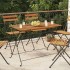 Mesa de cafetería plegable madera acacia y acero 100x54x71