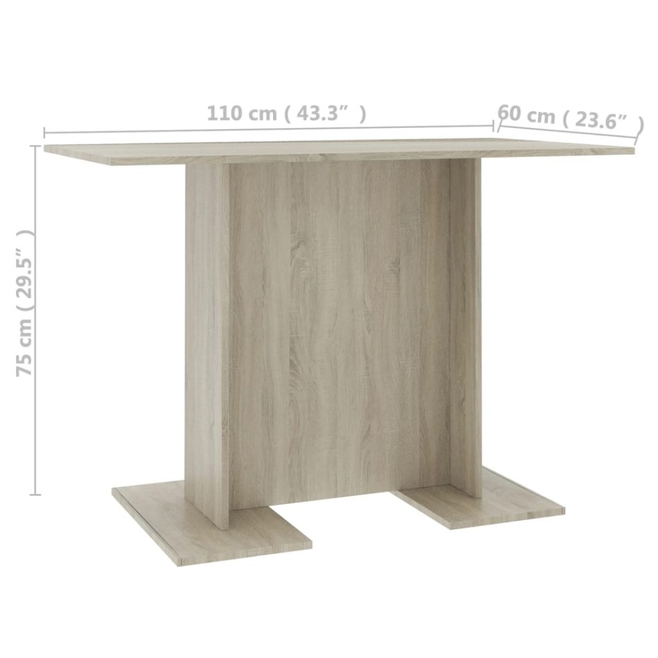 Mesa de comedor madera contrachapada roble sonoma