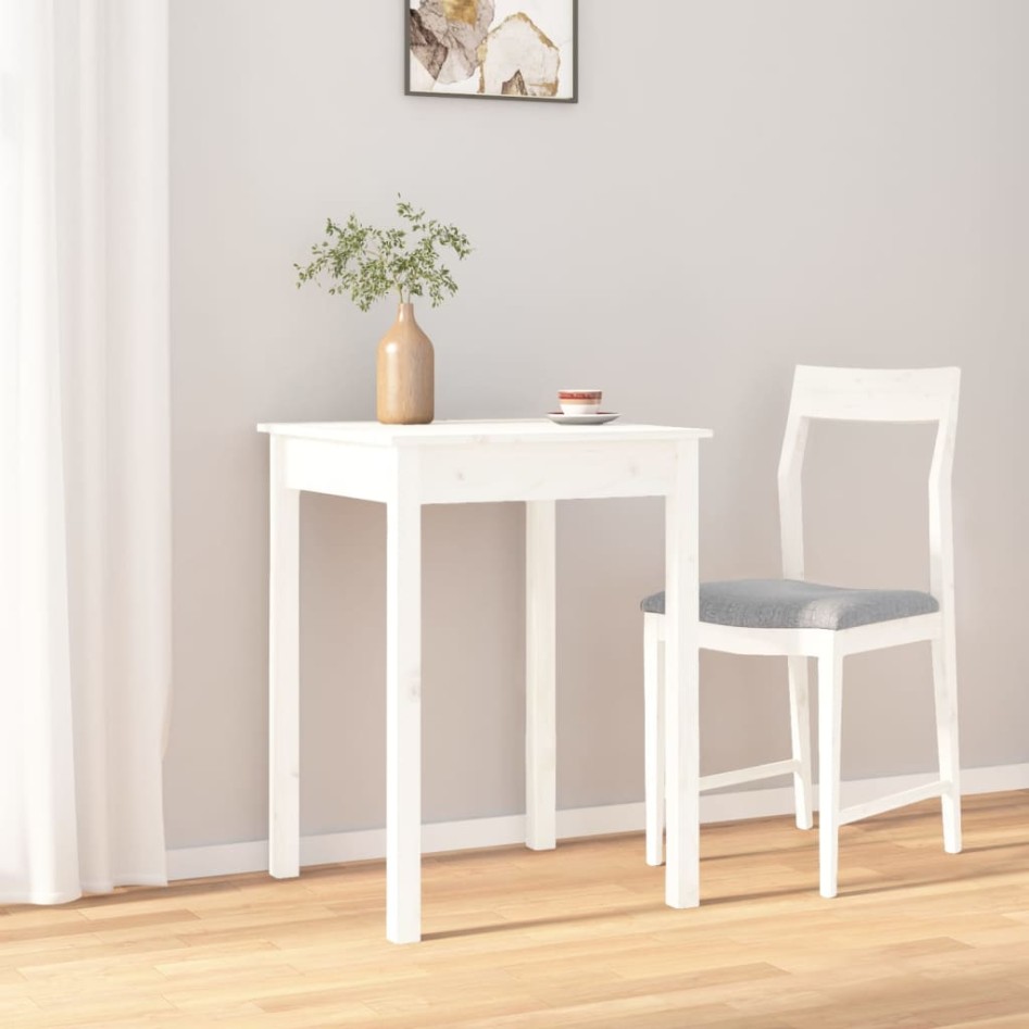 Mesa de comedor madera maciza de pino blanca 55x55x75