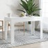 Mesa de comedor madera de ingeniería blanco brillo 120x60x76