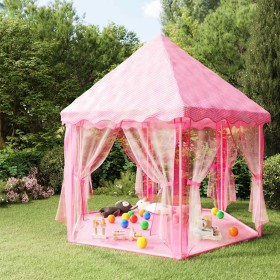 Carpa de juegos de princesa con 250 bolas rosa 133x140