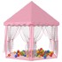 Carpa de juegos de princesa con 250 bolas rosa 133x140