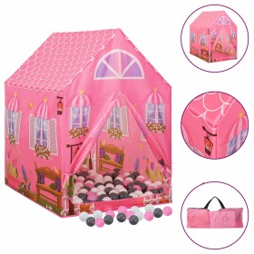 Tienda de juegos para niños con 250 bolas rosa 69x94x104