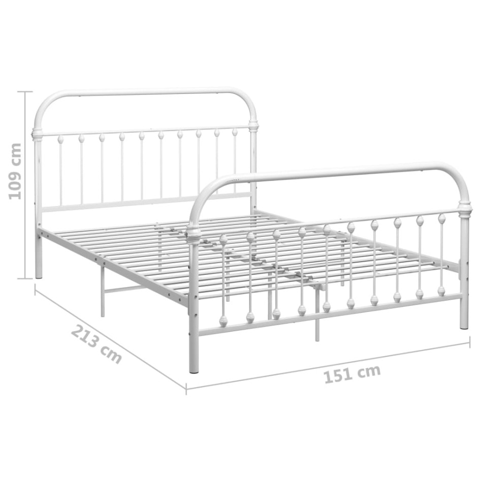 Estructura de cama de metal blanco 140x200