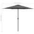 Sombrilla de jardín palo de aluminio gris antracita 270x246