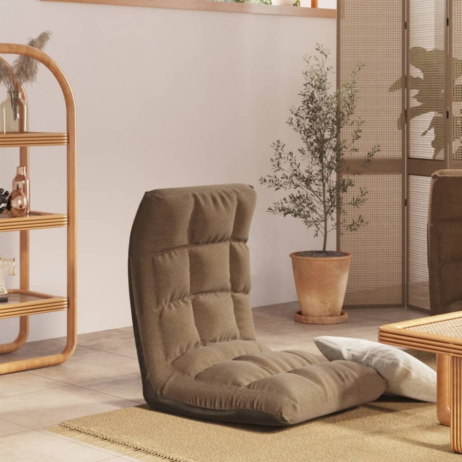 Tumbona de suelo plegable de tela gris