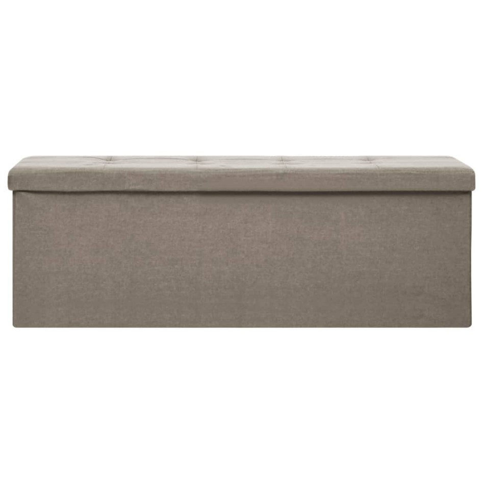 Banco de almacenamiento plegable lino sintético gris