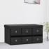 Banco de almacenaje plegable lino sintético negro 76x38x38