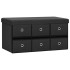 Banco de almacenaje plegable lino sintético negro 76x38x38