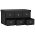 Banco de almacenaje plegable lino sintético negro 76x38x38