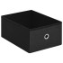 Banco de almacenaje plegable lino sintético negro 76x38x38