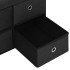 Banco de almacenaje plegable lino sintético negro 76x38x38