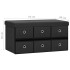 Banco de almacenaje plegable lino sintético negro 76x38x38