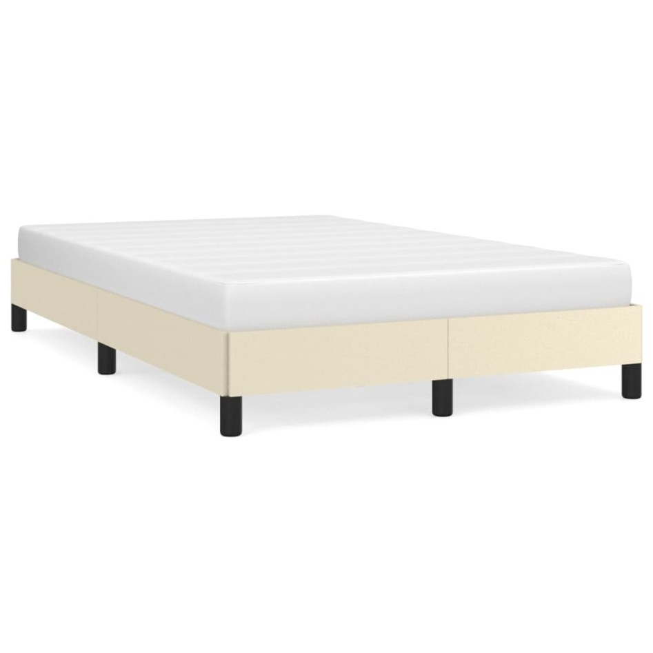 Estructura de cama sin colchón cuero sintético crema 120x200