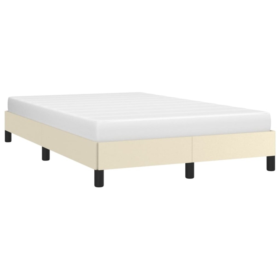 Estructura de cama sin colchón cuero sintético crema 120x200