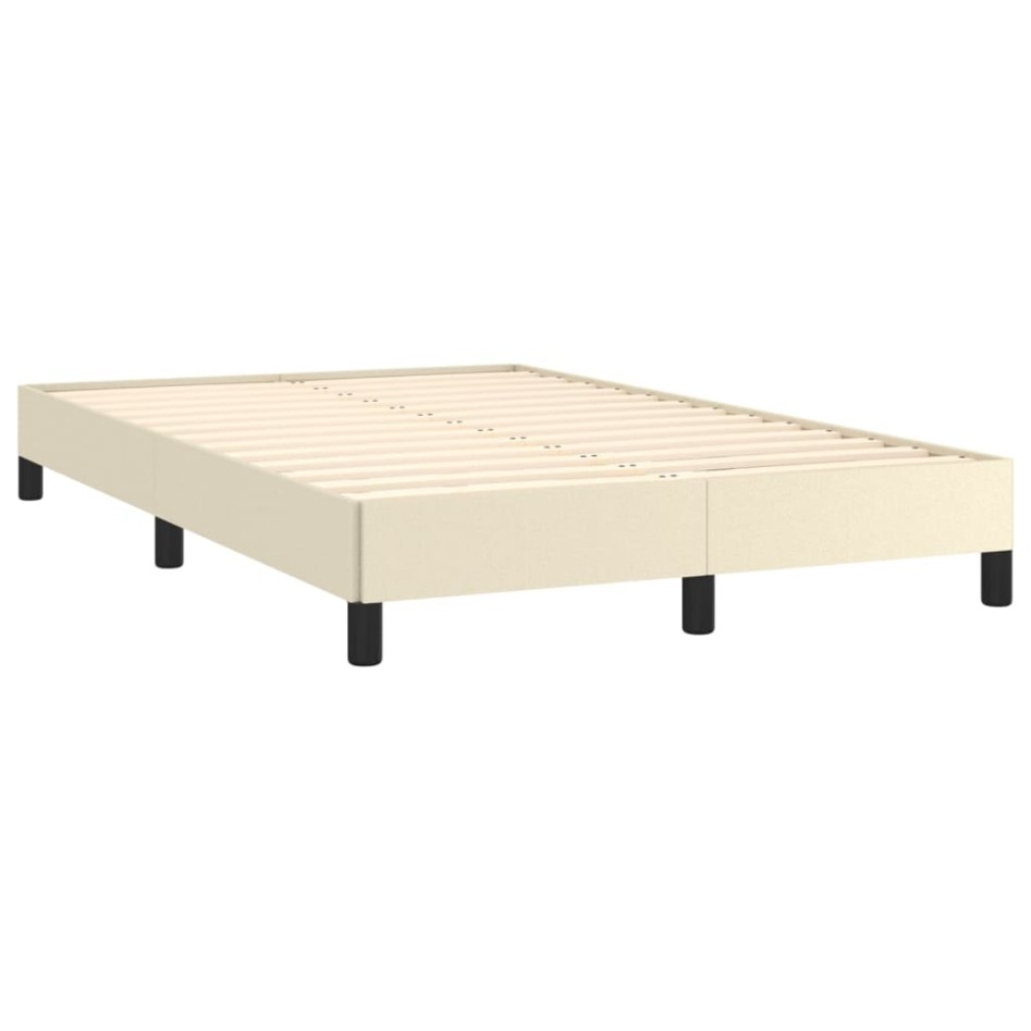 Estructura de cama sin colchón cuero sintético crema 120x200