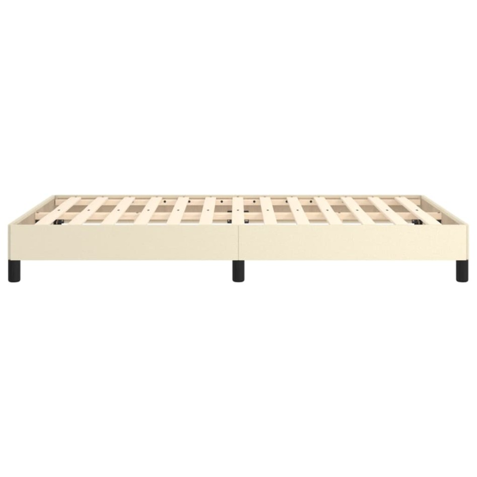 Estructura de cama sin colchón cuero sintético crema 120x200