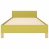 Estructura de cama con cabecero sin colchón tela verde