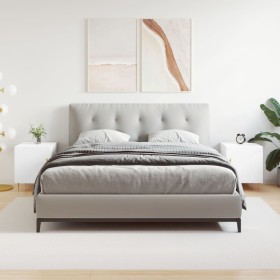 Mesitas de noche 2 uds madera de ingeniería blanco 40x40x50