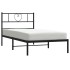 Estructura cama sin colchón con cabecero metal negro 90x190