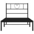 Estructura cama sin colchón con cabecero metal negro 90x190