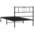 Estructura cama sin colchón con cabecero metal negro 90x190