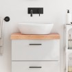 Encimera baño madera maciza tratada marrón claro 60x30x(2-6) cm