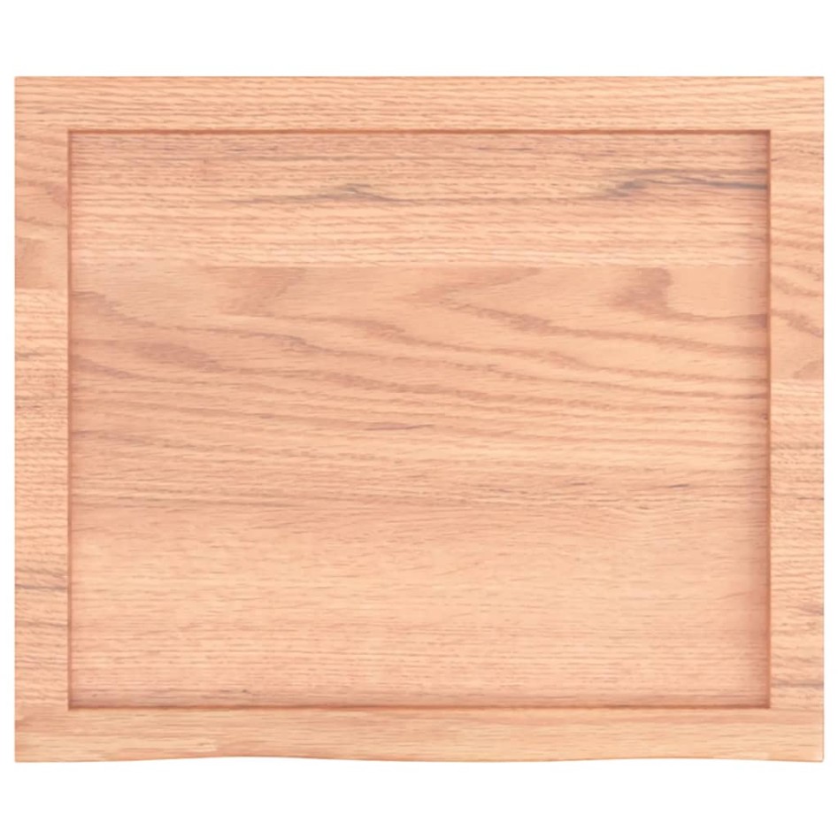 Encimera baño madera maciza tratada marrón claro 60x50x(2-4)