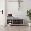 Mueble zapatero madera contrachapada gris Sonoma 102x36x60 cm