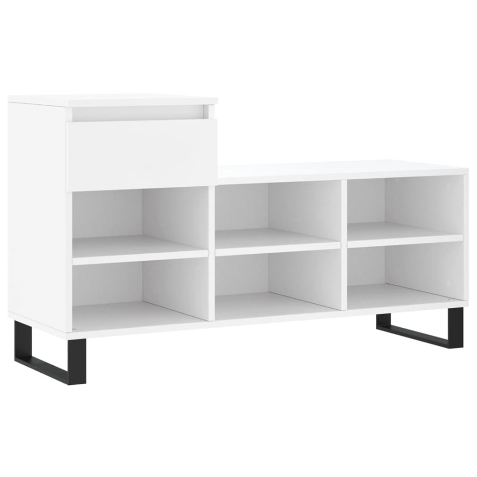 Mueble zapatero madera contrachapada blanco 102x36x60