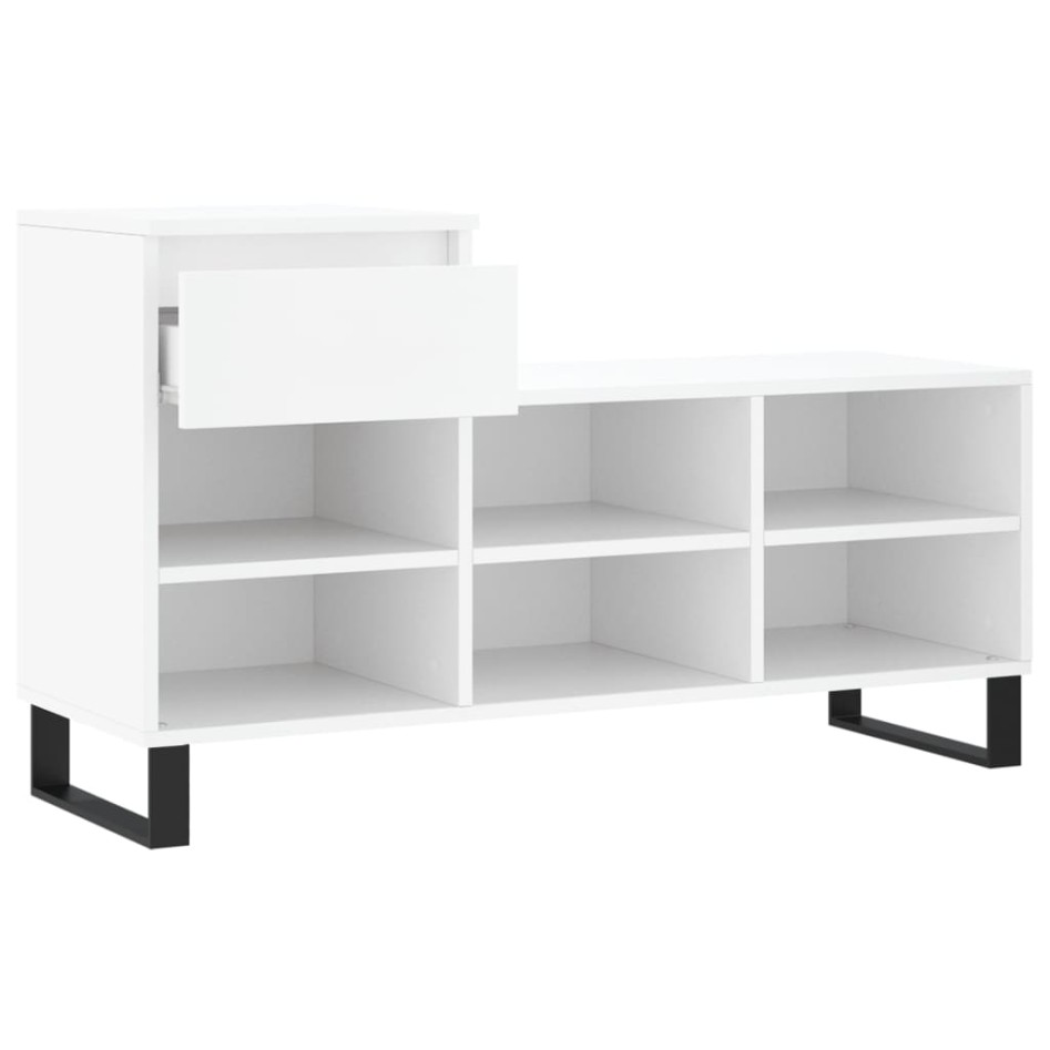 Mueble zapatero madera contrachapada blanco 102x36x60