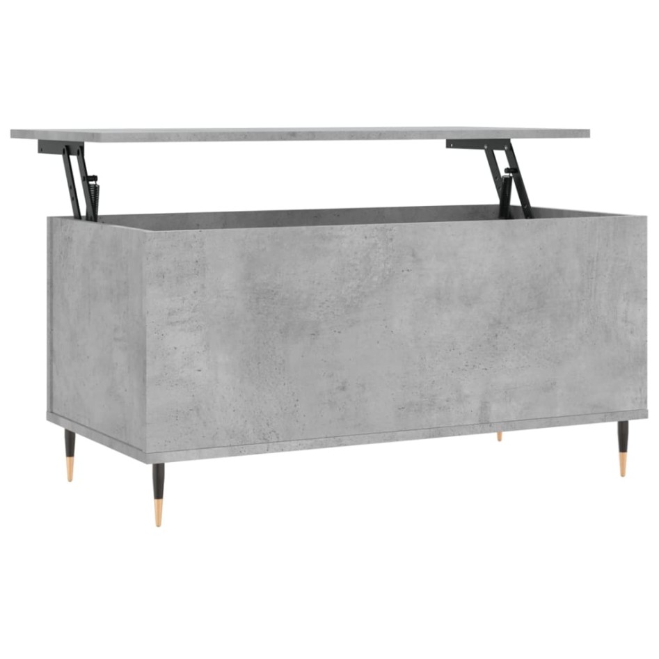 Mesa de centro madera contrachapada gris hormigón 90x44,5x45