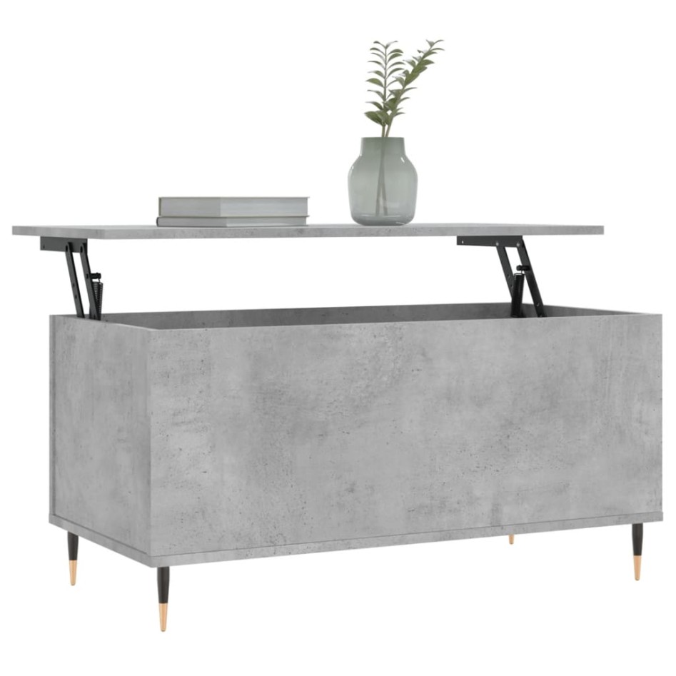 Mesa de centro madera contrachapada gris hormigón 90x44,5x45
