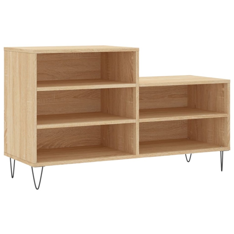 Mueble zapatero madera contrachapada roble Sonoma 102x36x60