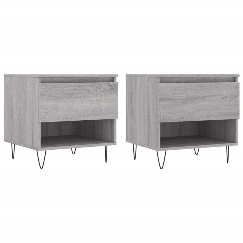 Mesas de centro 2 uds madera ingeniería gris Sonoma 50x46x50