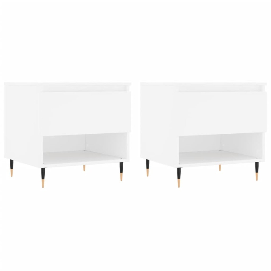 Mesas de centro 2 uds madera de ingeniería blanco 50x46x50