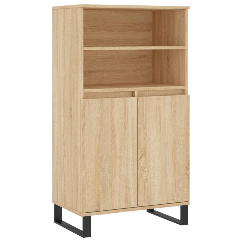 Aparador alto madera contrachapada color roble 60x36x110