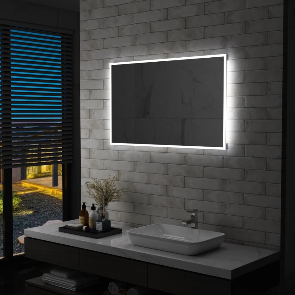 Espejo de pared de baño con LED 100x60