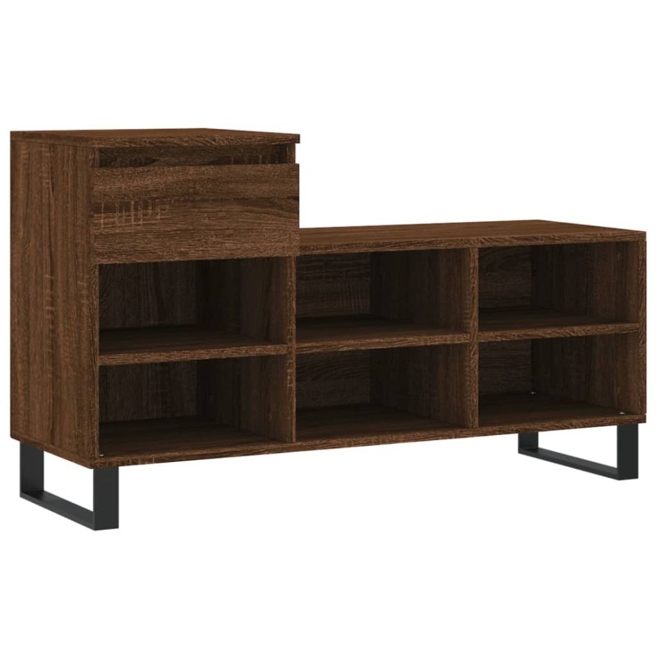 Mueble zapatero madera contrachapada roble marrón 102x36x60
